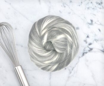Sugar Pearl Top (70% Grey Merino Wool 30% Extra Bleached Tussah Silk)